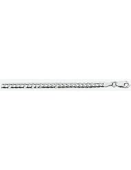 4mm White Gold Light Flat Curb Chain 30"