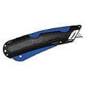 Cosco 091524 Easycut Self Retracting Box Cutter Knife with Shielded Blade, Black/Blue