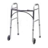 DRIVE Universal (Adult/Junior) Deluxe Folding Walker -Two Button with 5 Wheels