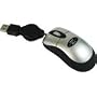 USB Mini Optical Retractable Mouse 800dpi 3 Button Scroll Silver Black Wired ideal for Laptop / PC