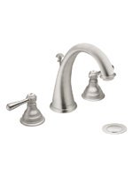 Moen T6125BN Kingsley Two Handle Widespread Lavatory Faucet with Drain Brushed N