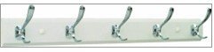 5-Hook Wall-Mounted Coat Rack - White Chrome Image 5-Hook Wall-Mounted Coat Rack - White Chrome