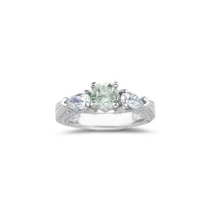 0.80 Ct Diamond &0.67 Ct Green Amethyst Ring in 18K White Gold by myamethystjewelry