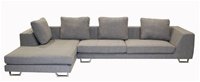 Abby Gray Twill Sectional Sofa