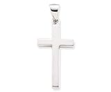 Jewelco London Rhodium Plated Silver Cross Pendant