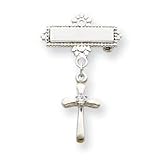 Sterling Silver Dangling CZ (Cubic Zirconia) CrossPin