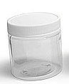 Clear Plastic Jar with White Lid 1 Oz - 12 Per Bag