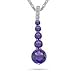 Diamond and Amethyst Journey Pendant in 14K White title=