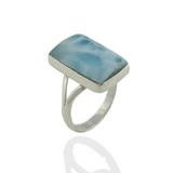 Rectangular Larimar Ring
