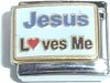 Clearly Charming Jesus Loves Me Italian Charm Bracelet Link