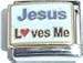 Clearly Charming Jesus Loves Me Italian Charm Bracelet Link