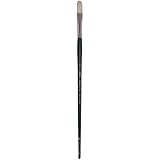 Silver Brush 1003-6 Grand Prix Premier Long Handle Hog Bristle Brush, Filbert, Size 6