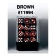 Marbeleized Brown Dice 12mm 6 Sided Set of 36 in Box