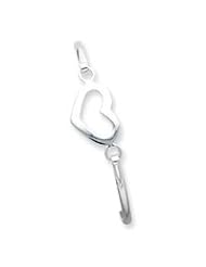 Sterling Silver Heart Bangle Bracelet QB407"