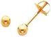 14K Yellow Gold Ball Screwback Earrings Jewelry New
