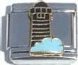 Clearly Charming Black Lighthouse Italian Charm Bracelet Link