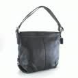 Authentic Coach Black Pebbled Leather Duffle Shoulder Bag 15064