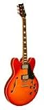 Kona Flamed Semi Hollow Body Electric with Custom Fit Case