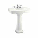 IMAGE OF Kohler K-2347-8 Bancroft Pedestal Lavatory, White
