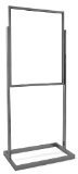 22" x 28" Bulletin Sign Holder w/ Rectangular Tubing Base-Chrome