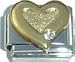Clearly Charming Gold Heart with Stone Italian Charm Bracelet Link