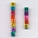 Plastic Alphabet Beads Colored Cubes 7mm w/ Vertical Holes (480pcs/pkg)