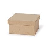 3" Small Square Paper Mache Boxes with Lids - Package of 12 Boxes