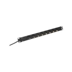 DIGITUS 48,3cm 19Zoll Steckdosenleiste Aluminium 8fach schwarz 16A 4000W inkl. Metallhalterung