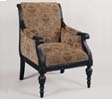 Powell 377-620 Salzburg Umber Black rub-through Scroll Back Accent Chair with Antique Tapestry Fabri