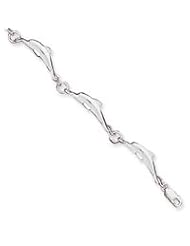 Sterling Silver Dolphins Bracelet QA35-7"