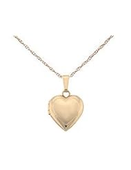 Childrens 14K Gold Heart Locket With Chain (15 inches)