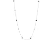 14k White Gold Diamond & Emerald 9 Station Necklace Pendant Ct.tw 1.05