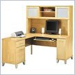 Bush Furniture Somerset L-Shape Wood Computer Desk With Hutch in Maple Cross