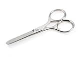Straight Nickel Plated Beard Scissors. Made in Germany, Solingen