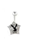 Clear Bunny in Star Belly Ring