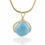 Wings Gold Larimar Pendant