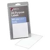 Maco Self Adhesive Removable Labels, 1-1/2x3, 160 Labels, White
