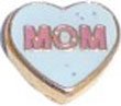 Mom in Heart Floating Floating Charm for Heart Lockets