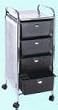 Pibbs D27 4 Drawer Rolling Cart with Metal Sides