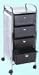 Pibbs D27 4 Drawer Rolling Cart with Metal Sides