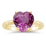 0.59 Cts Pink Sapphire Solitaire Ring in 18K Yellow Gold