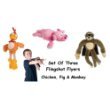 3pc Set Slingshot Flingshot Flying Pig Chicken Monkey with Sound