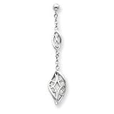 14k White Double Filigree Tear Drop Dangle Post Earrings