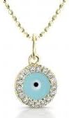 Evil Eye Necklace - Diamond and Enamel