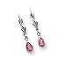 14k White Gold Pink Topaz 7x5 Pear Leverback Earrings