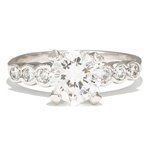 Erykah's Vintage Silver Bezel Set CZ Engagement Ring