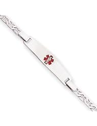 Sterling Silver Non-enameled Medical ID Anchor Link Bracelet