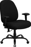 Flash Furniture WL-715MG-BK-A-GG Hercules Series 400-Pound Big/Tall Black Fabric Office Chair with Arms/Extra Wide Seat On Sale