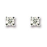 Image of 9 carat White Gold 10pts Fine Diamond claw-set solitaire Stud earrings
