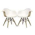 Baxton Studio Baxton Studio Set of 2 White Plastic Club Chair